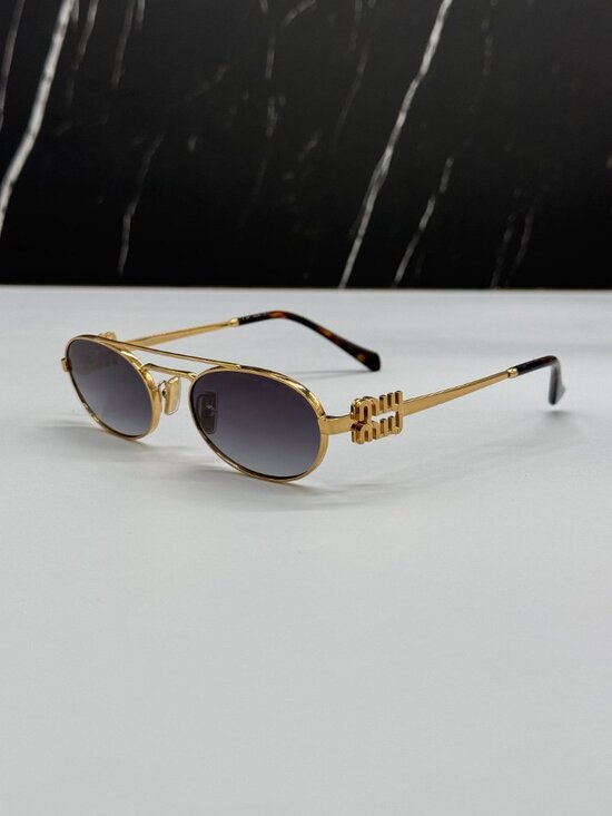 NEW MIU MIU MU54ZS 7OE5D1 WOMEN GREY GOLD MIU MIU SUNGLASSES MU 54ZS 7OE5D1
